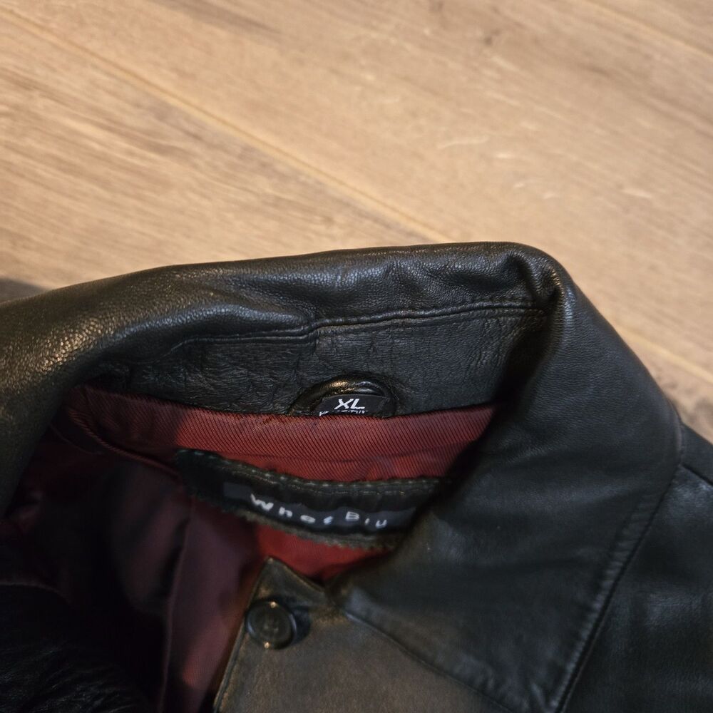 Women’s Whet Blu Black Leather Jacket Size XL motorcycle, 90s matrix style - Picture 8 of 14